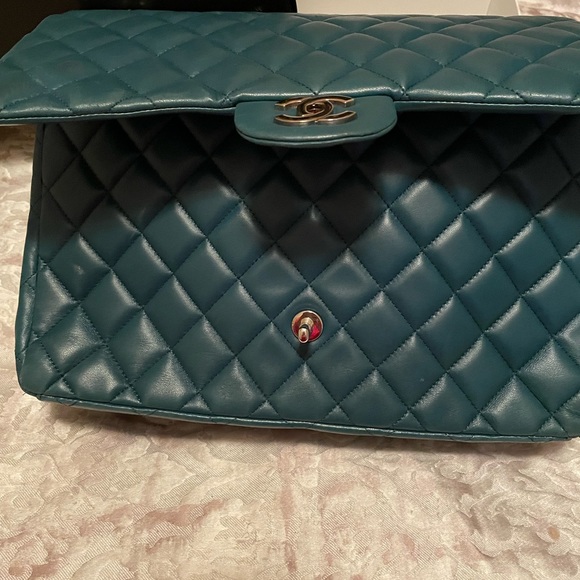 CHANEL - Double Flap Bag Quilted - Lambskin Maxi - Est Retail $10,000 - Picture 2 of 15